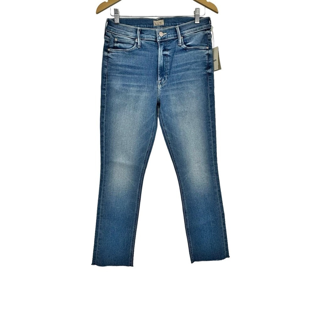 Mother The Mid Rise Dazzler Ankle Fray Jeans In Riding The Cliffside Size 29 NWT - Picture 4 of 13